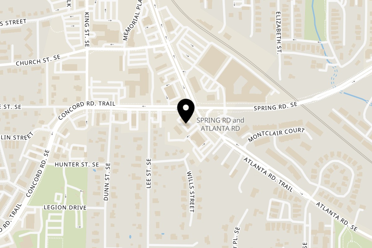 Map showing the location of Tacos Tortillas Y Mas on 3002 Atlanta Rd SE Suite B in Smyrna